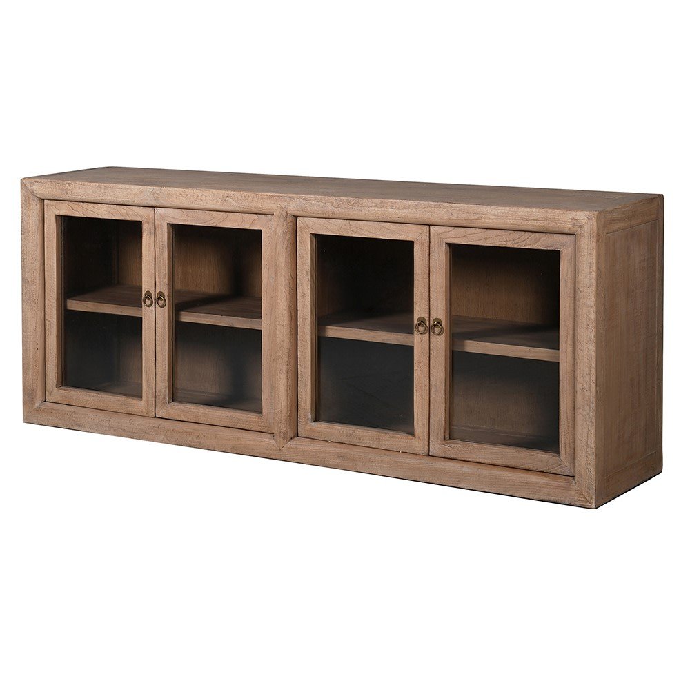 Glazed 4 Door Cabinet – Stylish Storage Solution - LUXONAS