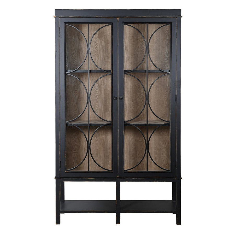 Glazed Black Iron Cabinet