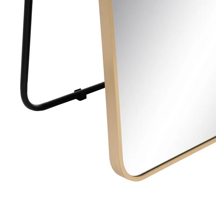 Gold Aluminium Curve Top Floor Mirror - LUXONAS