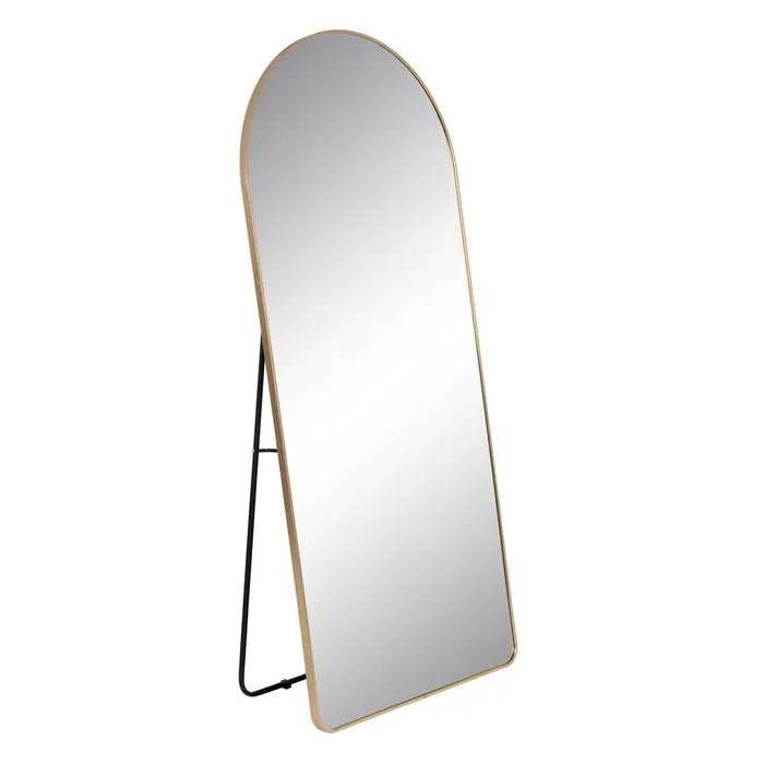 Gold Aluminium Curve Top Floor Mirror - LUXONAS
