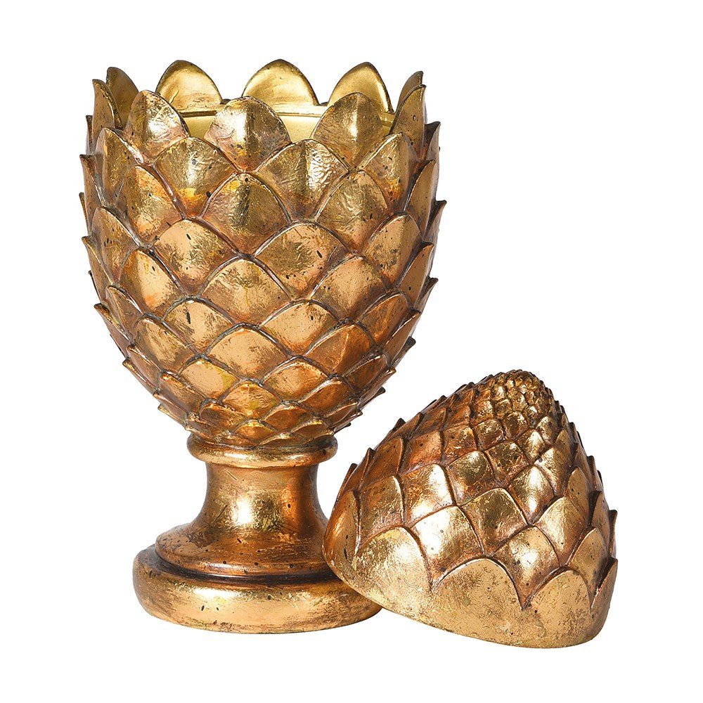 Gold Artichoke Lidded Jar - LUXONAS