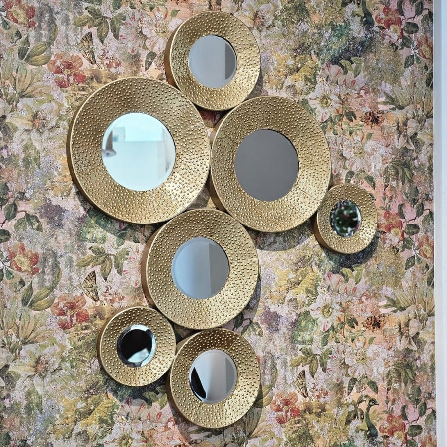 Gold Circles Wall Mirror - Elegant Decorative Accent