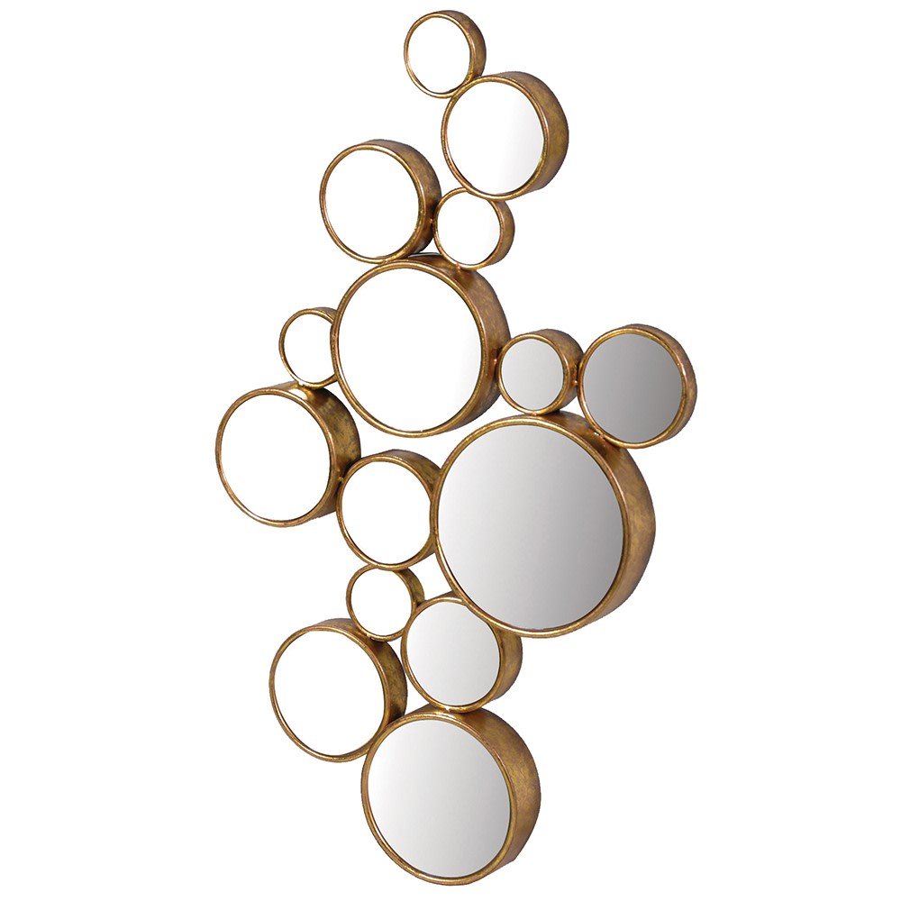 Gold Finish 15 Circles Mirror - LUXONAS