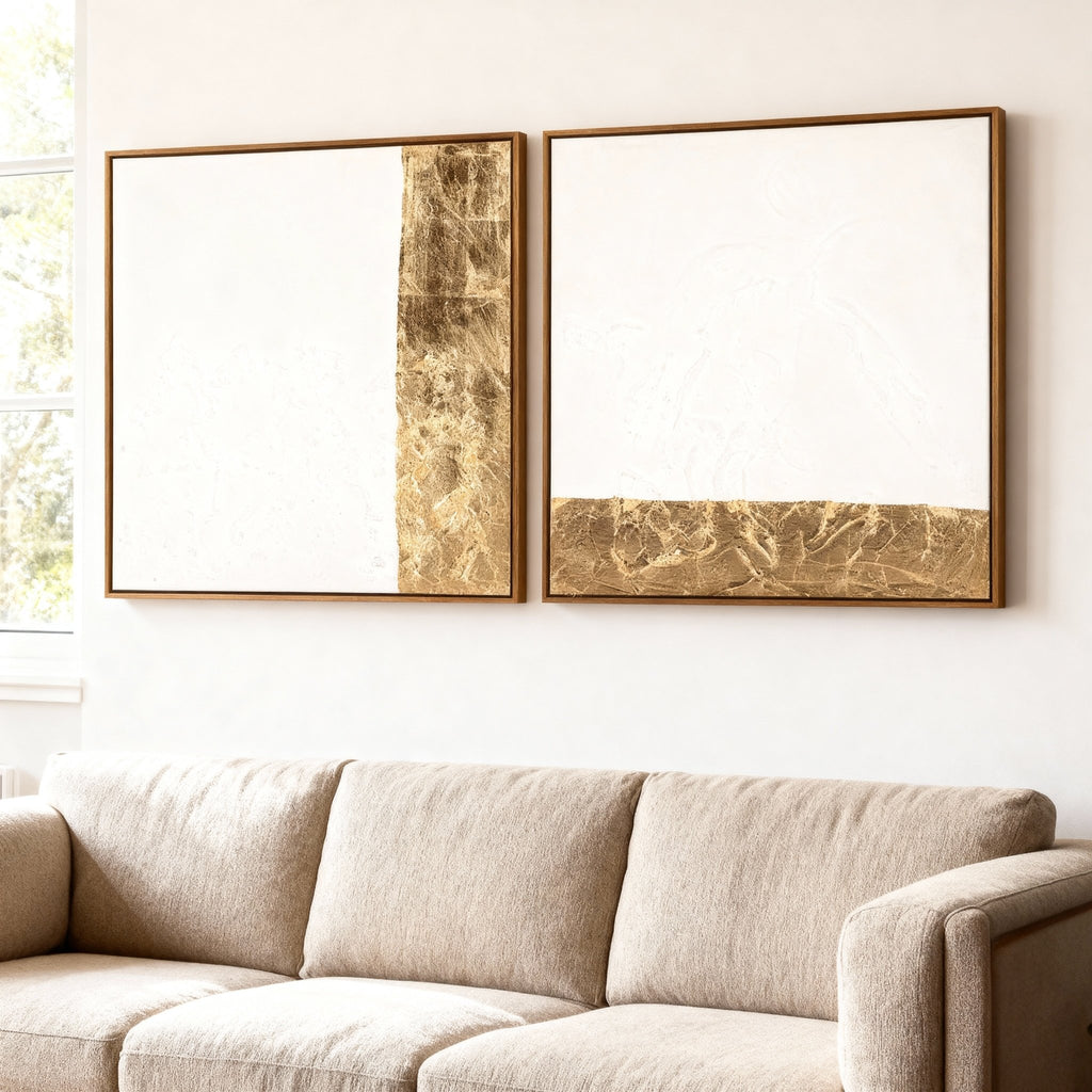 Gold Foil Abstract Wall Art - LUXONAS