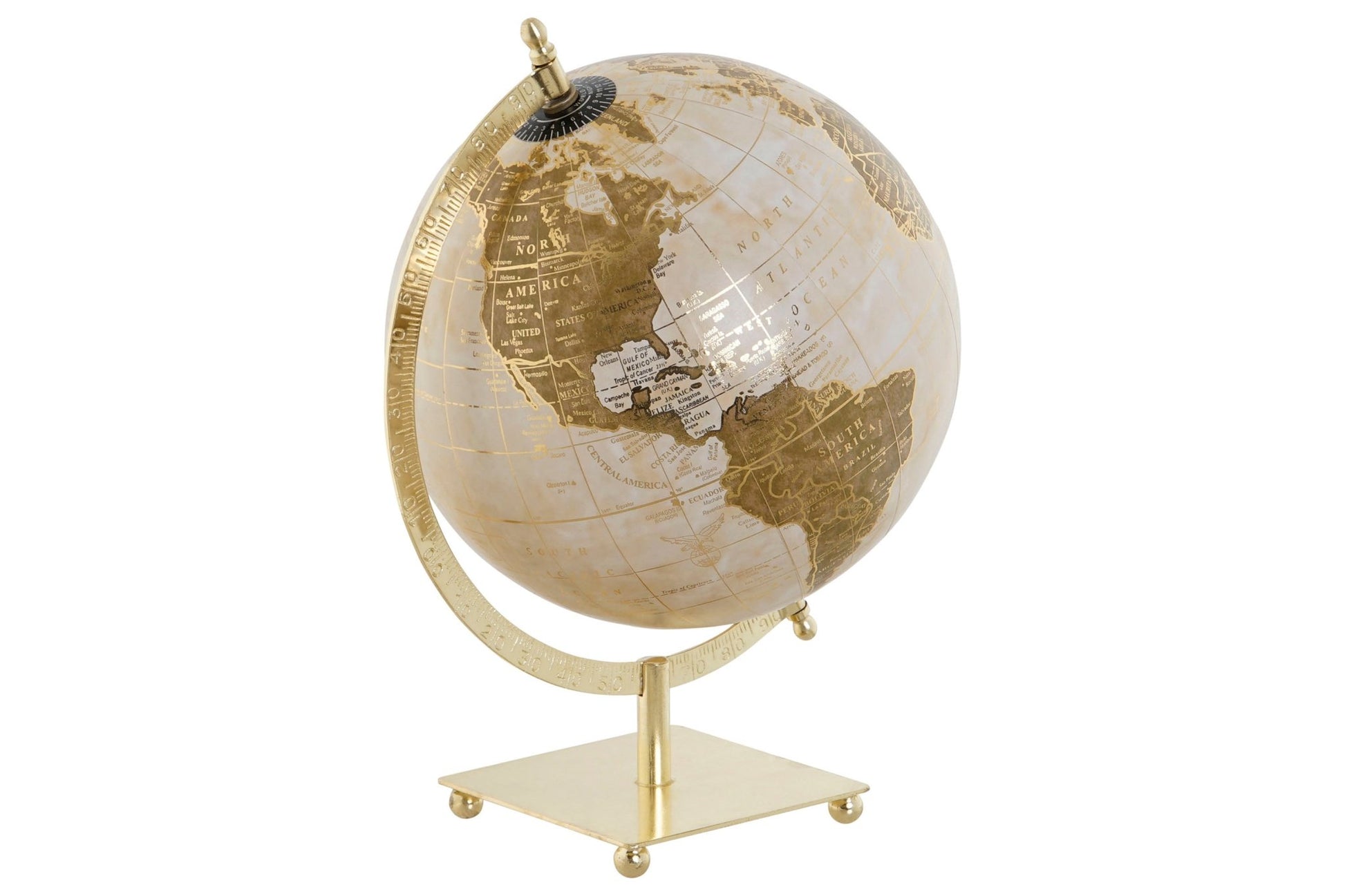 Gold Globe on Flat Metal Base - LUXONAS