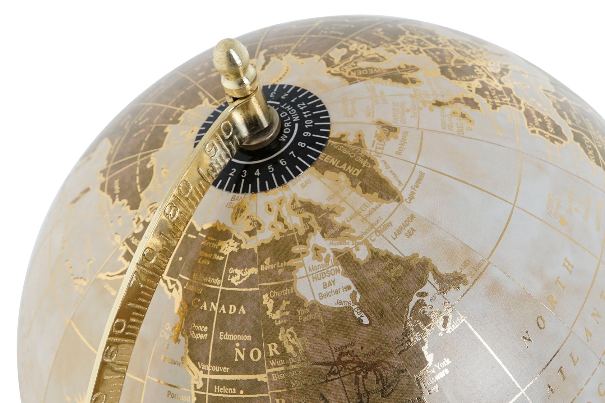 Gold Globe on Flat Metal Base - LUXONAS