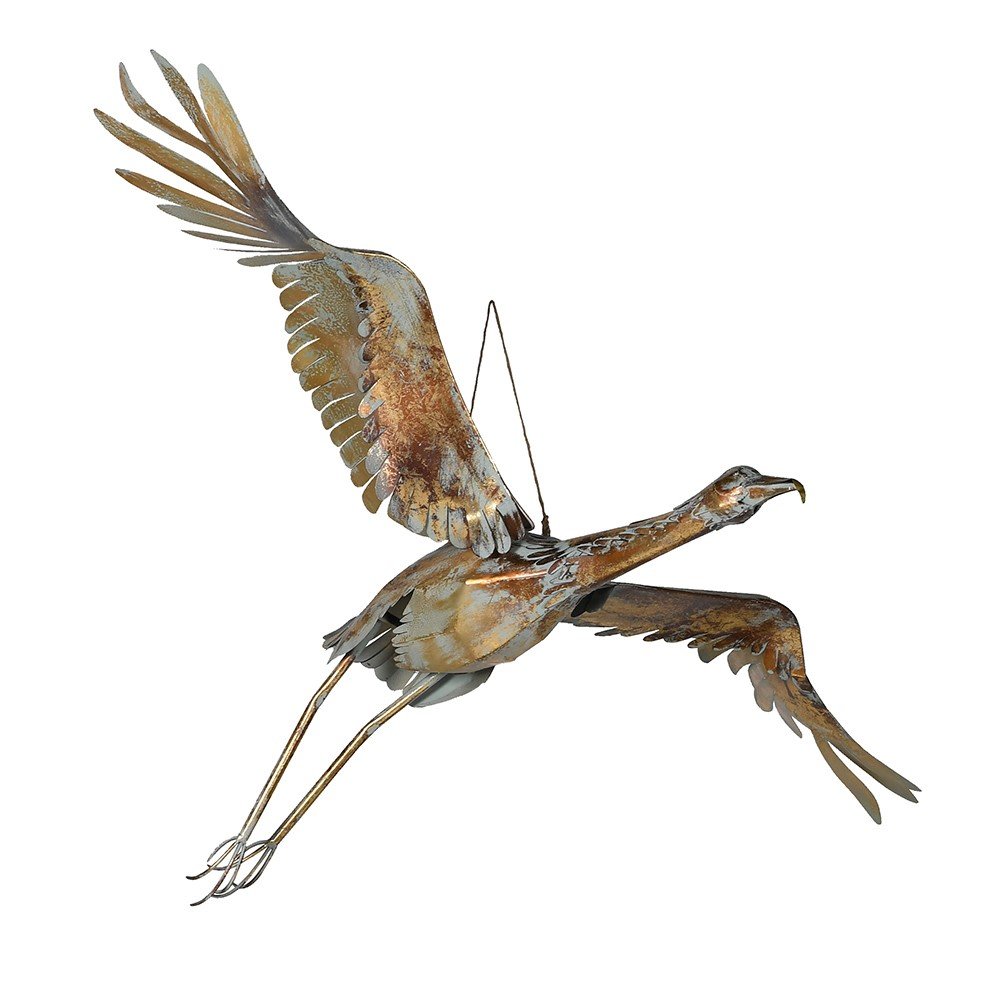 Gold Hanging Flying Crane Figure