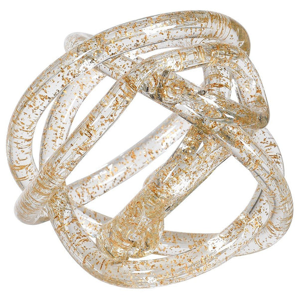 Gold Leaf Knot Ornament - Handmade Glass Décor