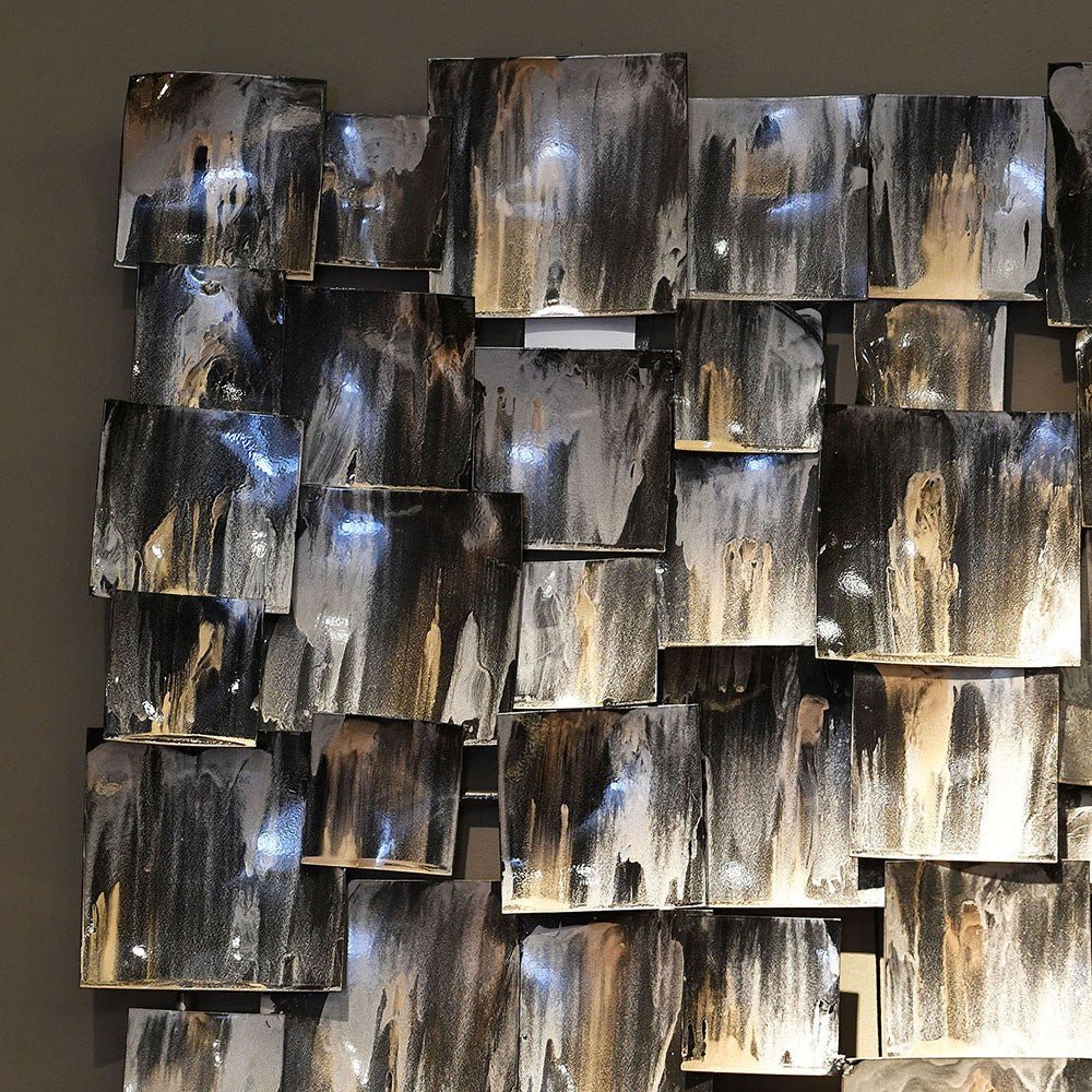 Gold Melt Squares Wall Art - LUXONAS