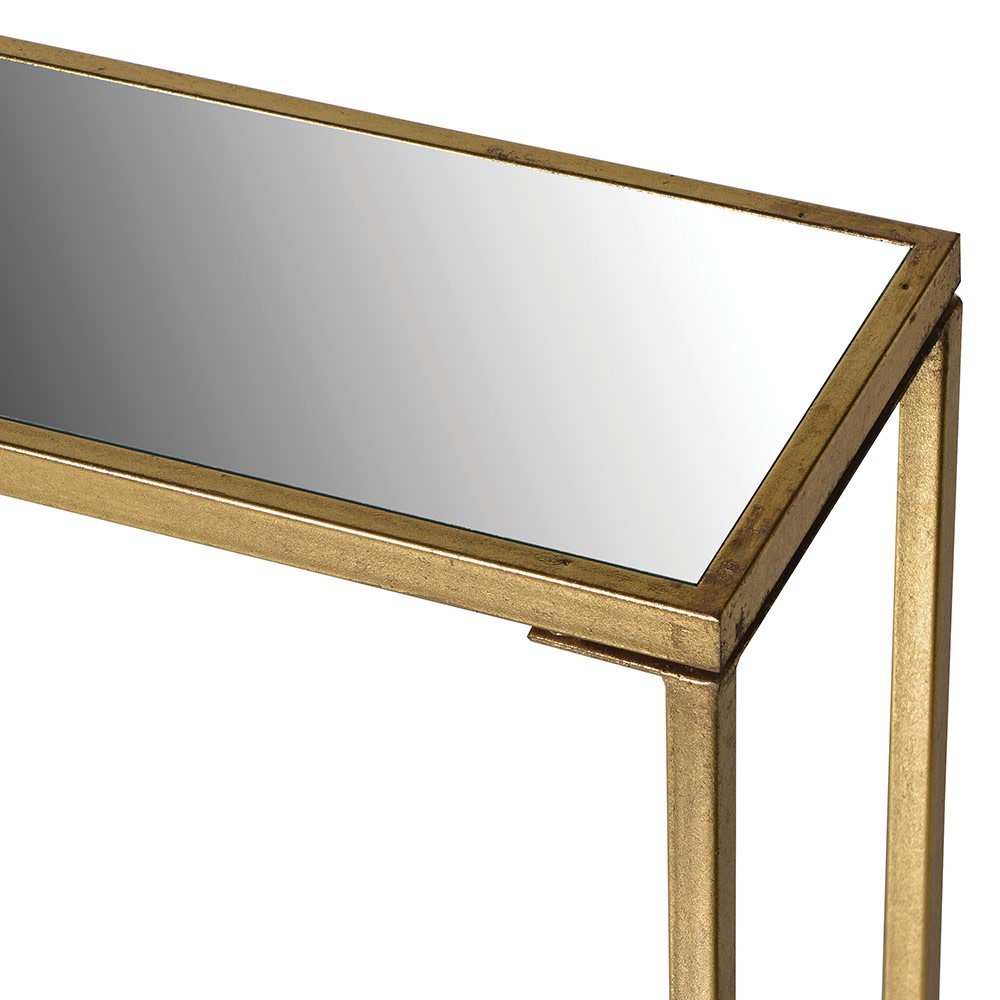 Gold Mirror Console Table - Elegant and Functional Entryway Furniture - LUXONAS