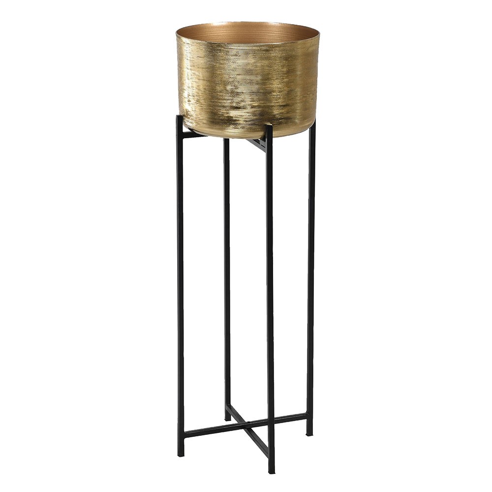 Gold Nickel Planter on Stand