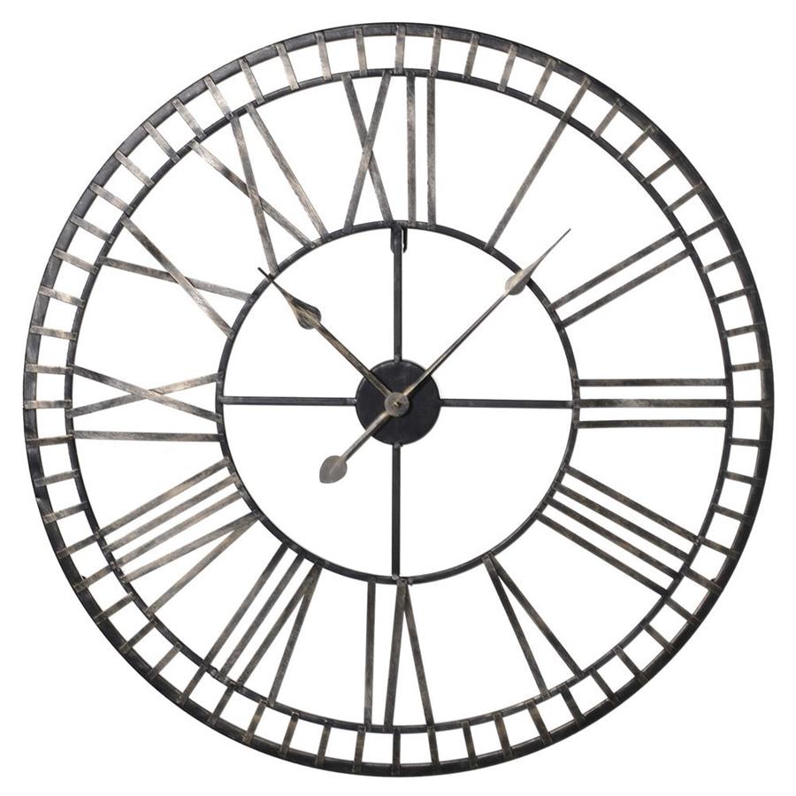 Gold Numerals Oversized Metal Wall Clock - 102cm