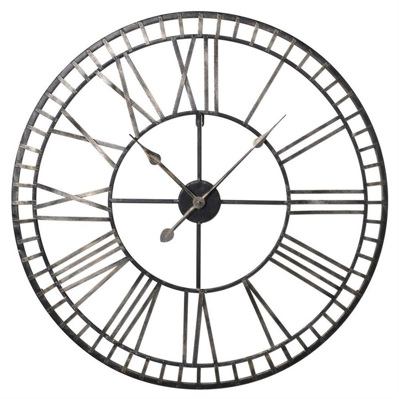 Gold Numerals Oversized Metal Wall Clock - 102cm
