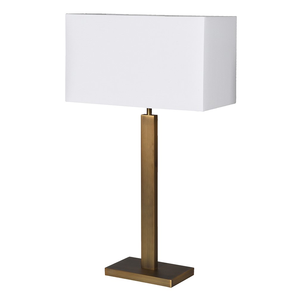 Gold Rectangle Base Table Lamp - LUXONAS