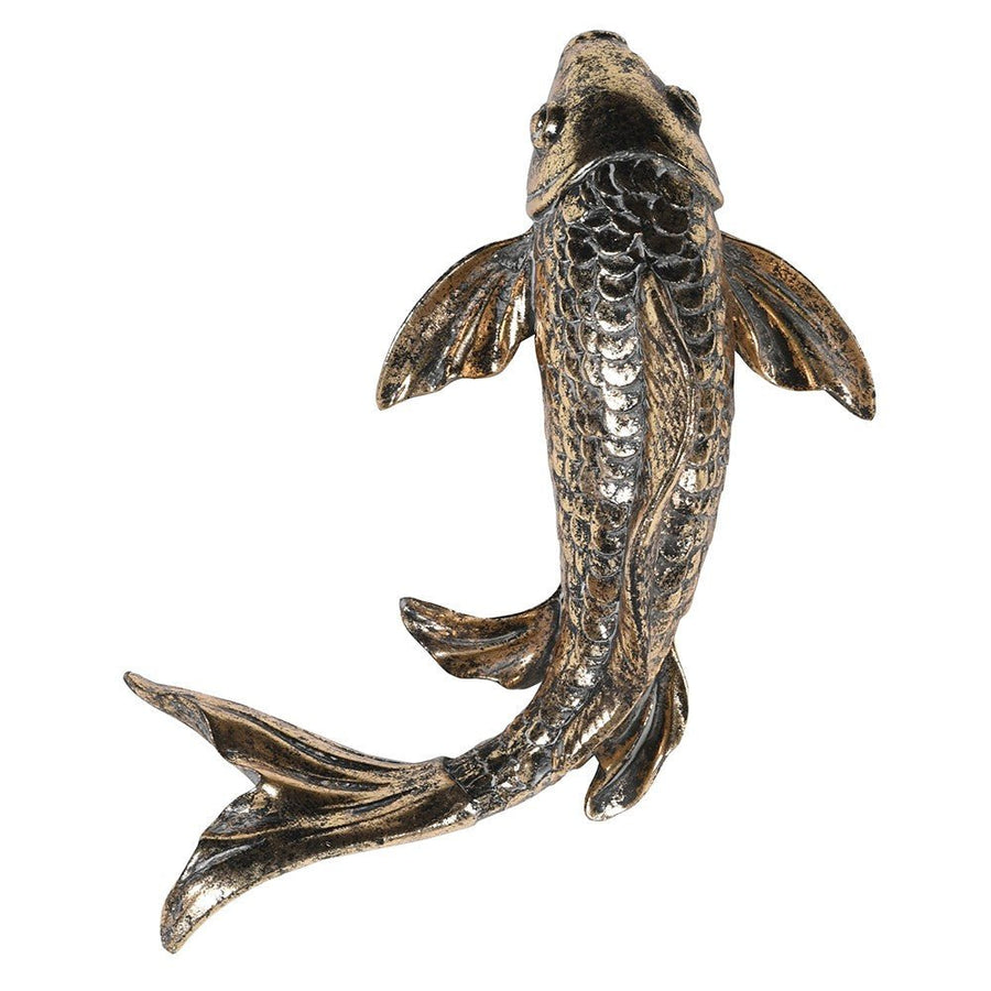 Gold Resin Carp Sculpture