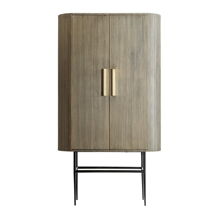 Gold Ridged 2-Door Cabinet