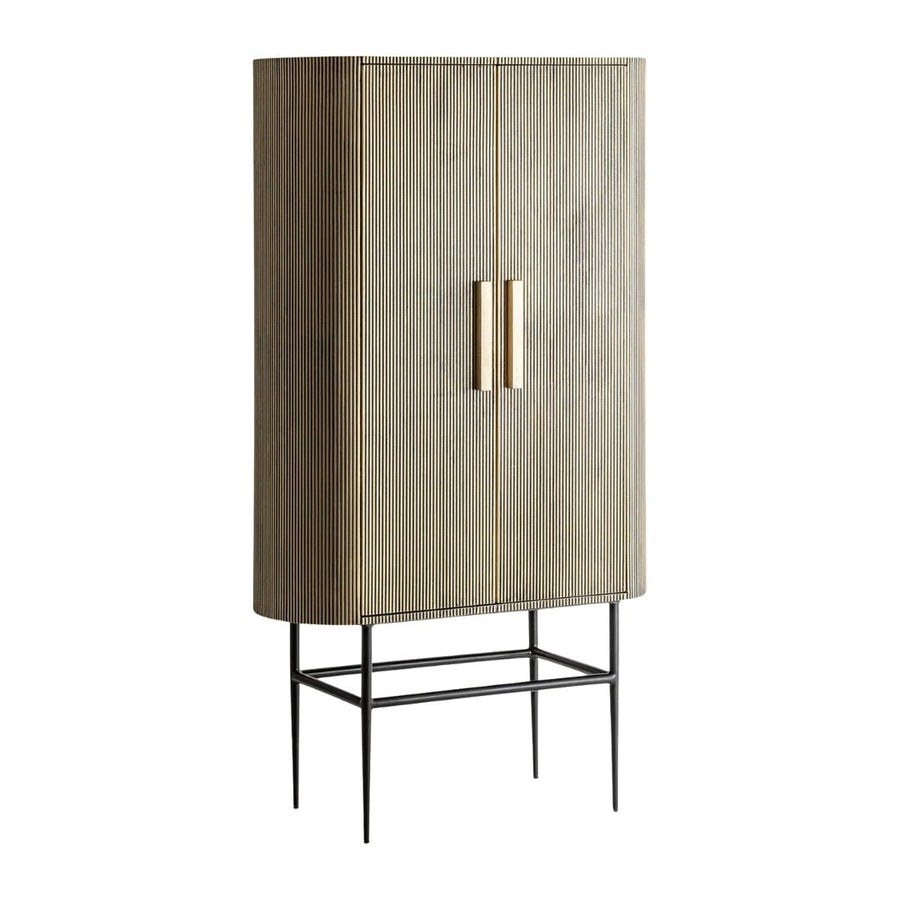 Gold Ridged 2-Door Cabinet