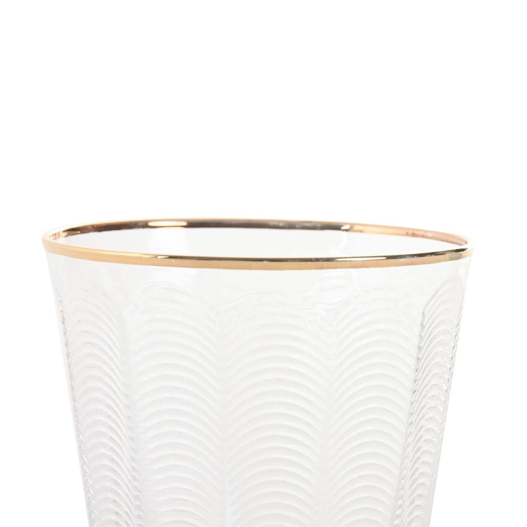 Gold Rim Water Glasses - Elegant Glassware Set - LUXONAS