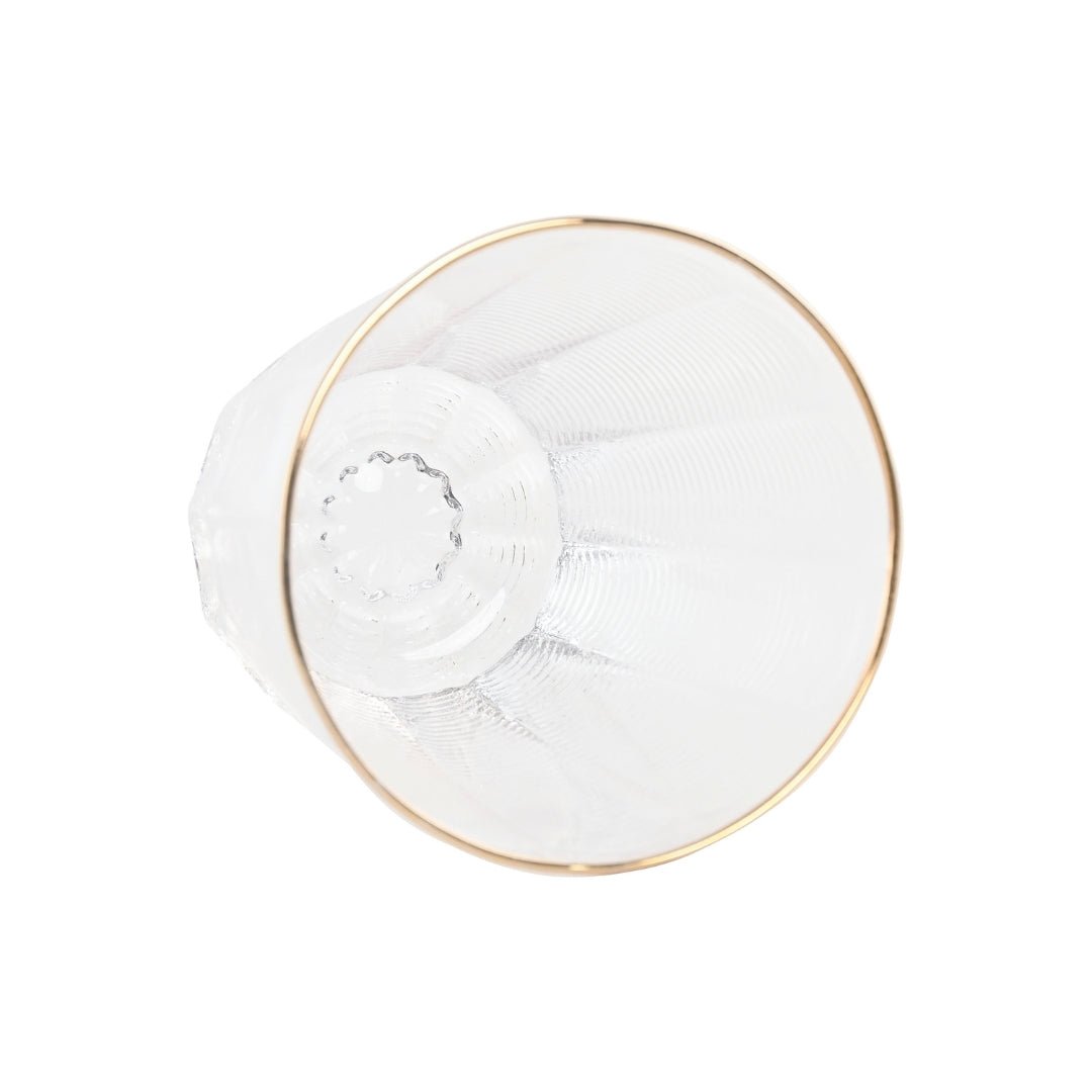 Gold Rim Water Glasses - Elegant Glassware Set - LUXONAS