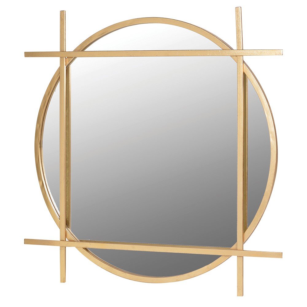 Gold Round Framed Mirror