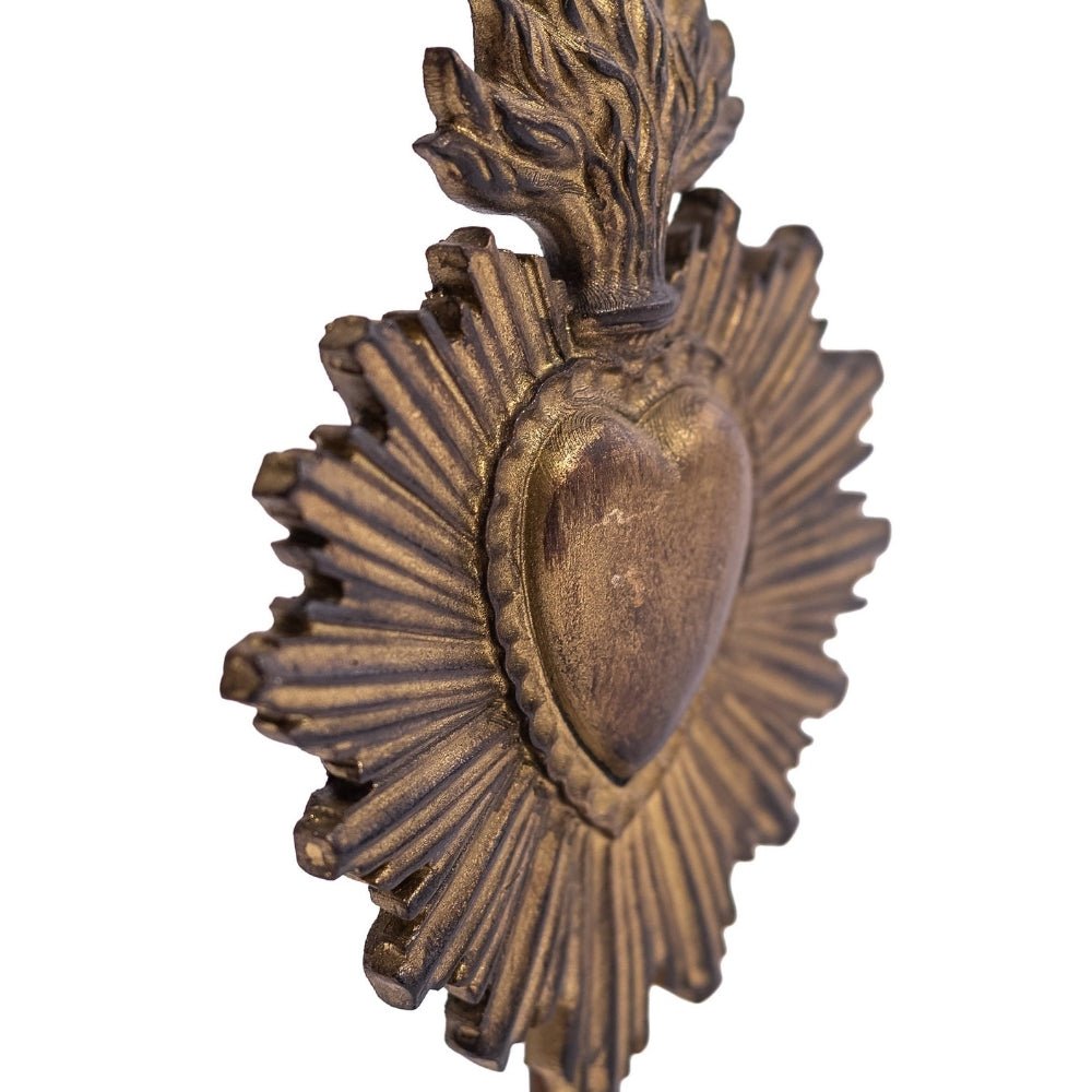 Gold Sacred Heart Ornament on Stand - LUXONAS HOME