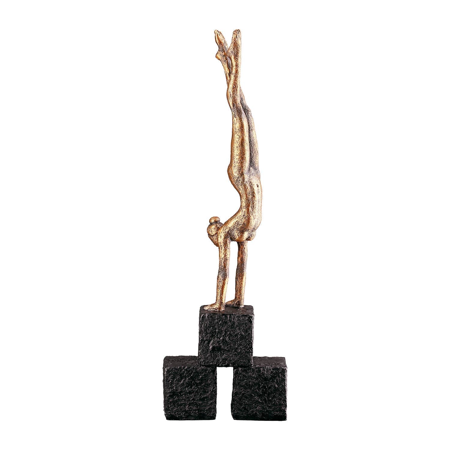 Gold Standing Figure on Black Rocks - LUXONAS HOME