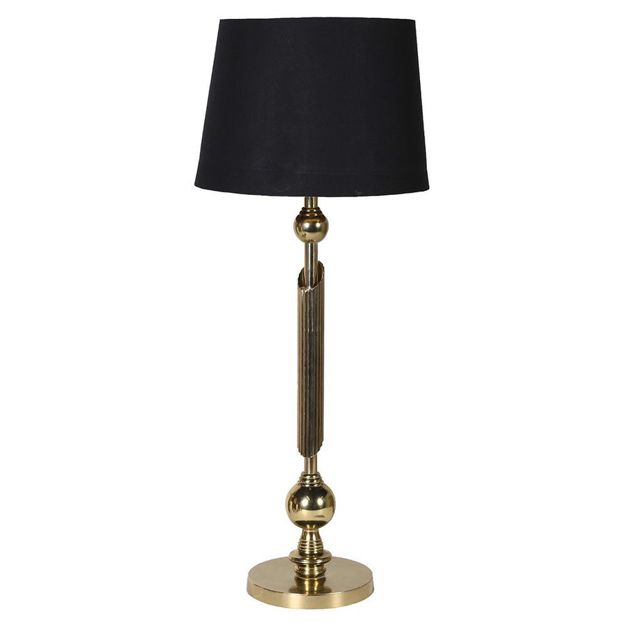 Gold Stem Table Lamp with Black Shade