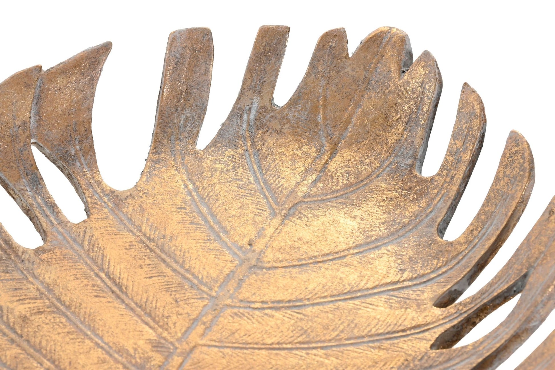 Golden Aged Leaf Bowl - Elegant Decorative Centerpiece - LUXONAS