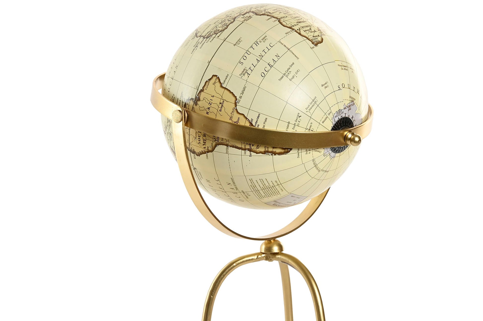 Golden Globe on Metal Base Stand - LUXONAS