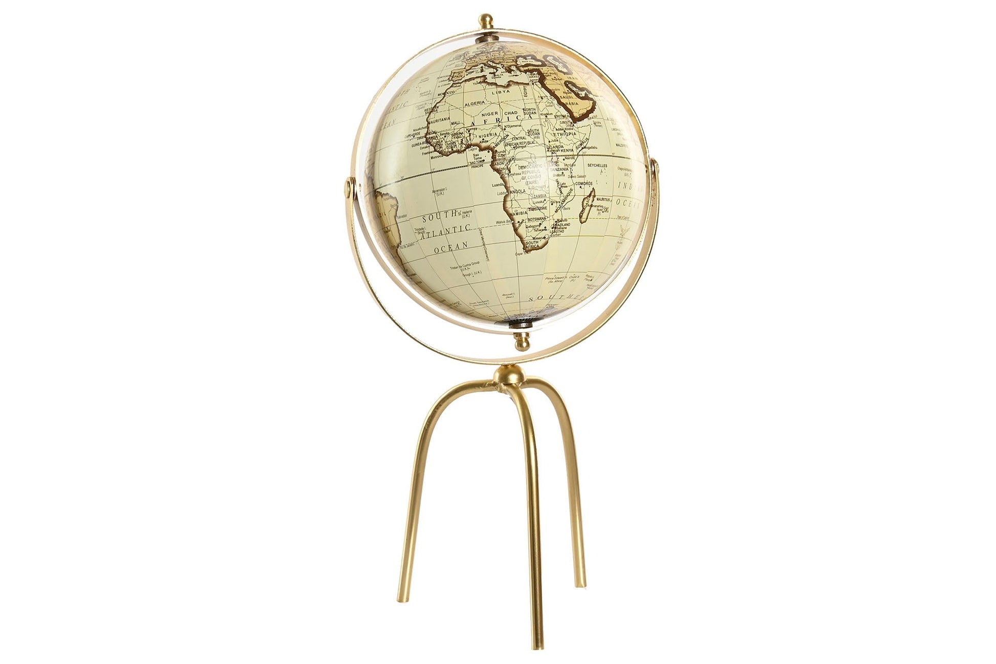 Golden Globe on Metal Base Stand - LUXONAS