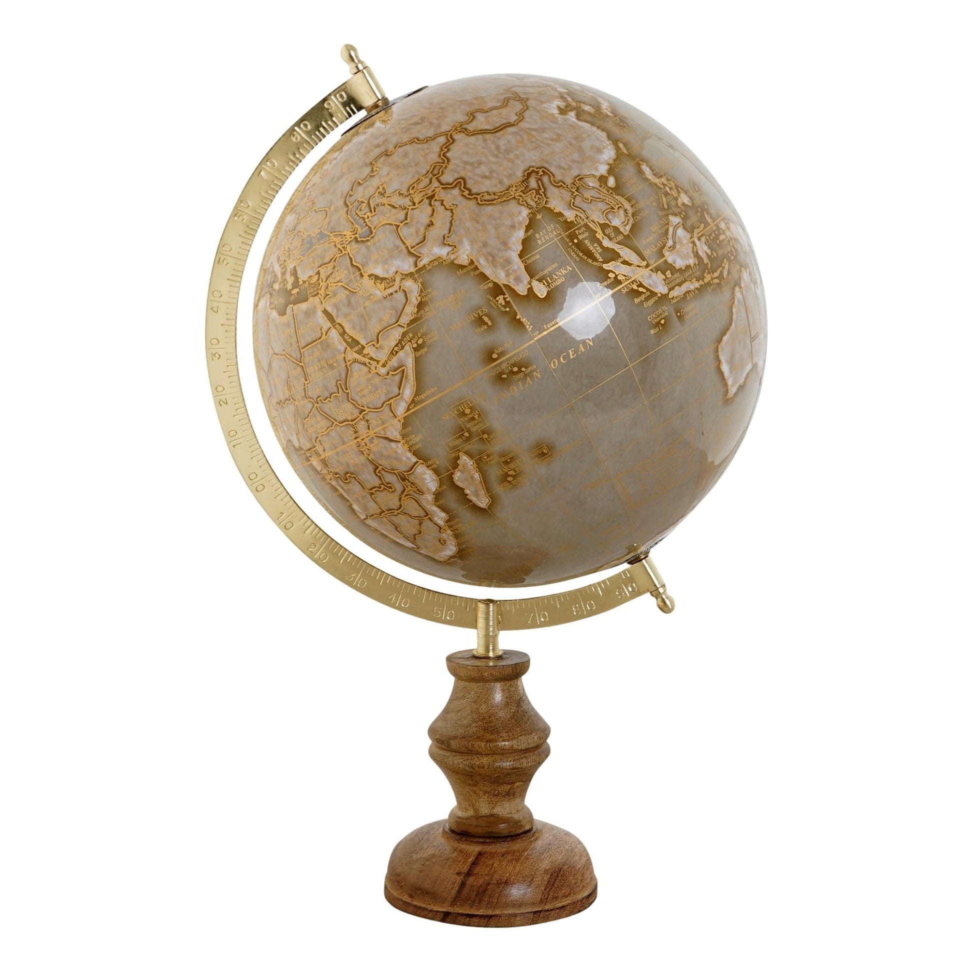Elegant Golden Globe on Tall Base