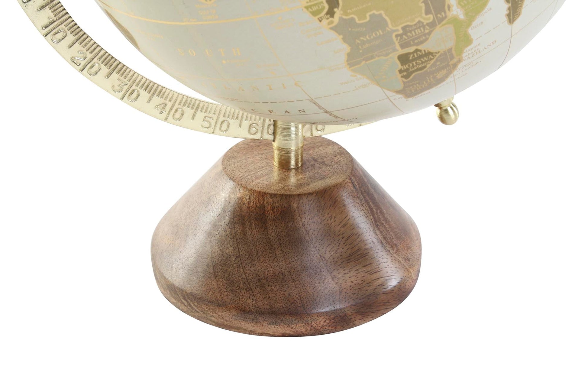 Golden Globe on Tapered Wooden Base - LUXONAS