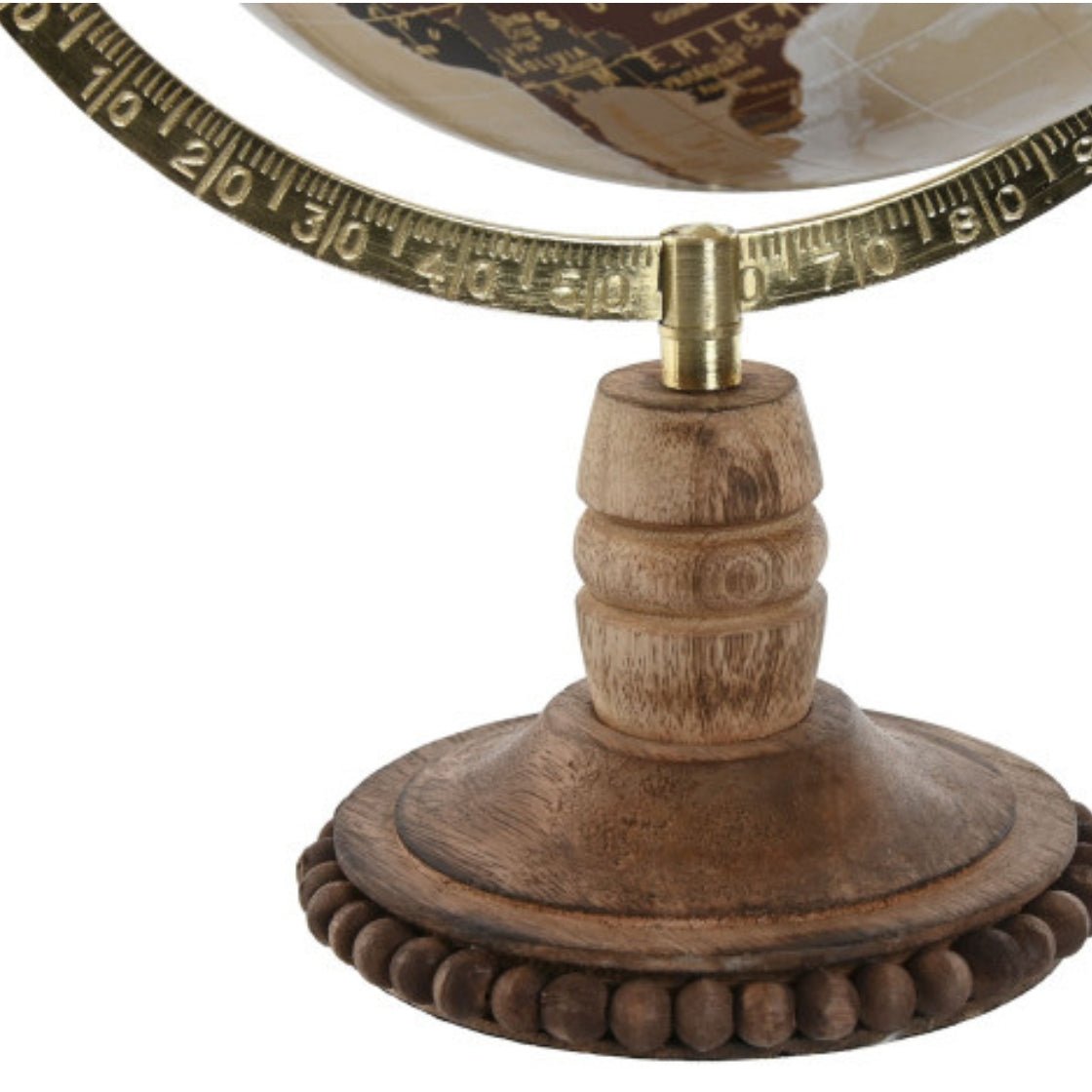 Golden Globe on Wooden Mango Base - LUXONAS