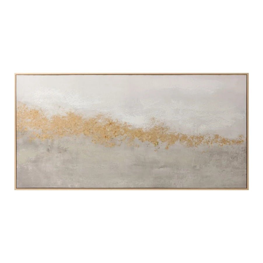 Golden Mist Abstract Canvas Wall Art