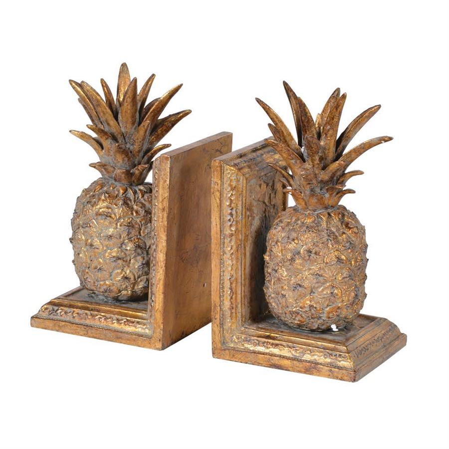 Golden Pineapple Resin Bookends - LUXONAS