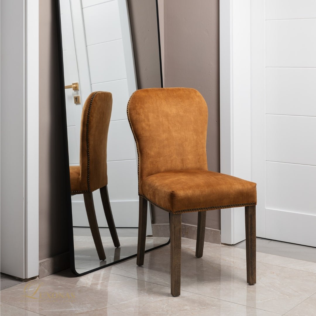 Golden Velvet Dining Chair - LUXONAS