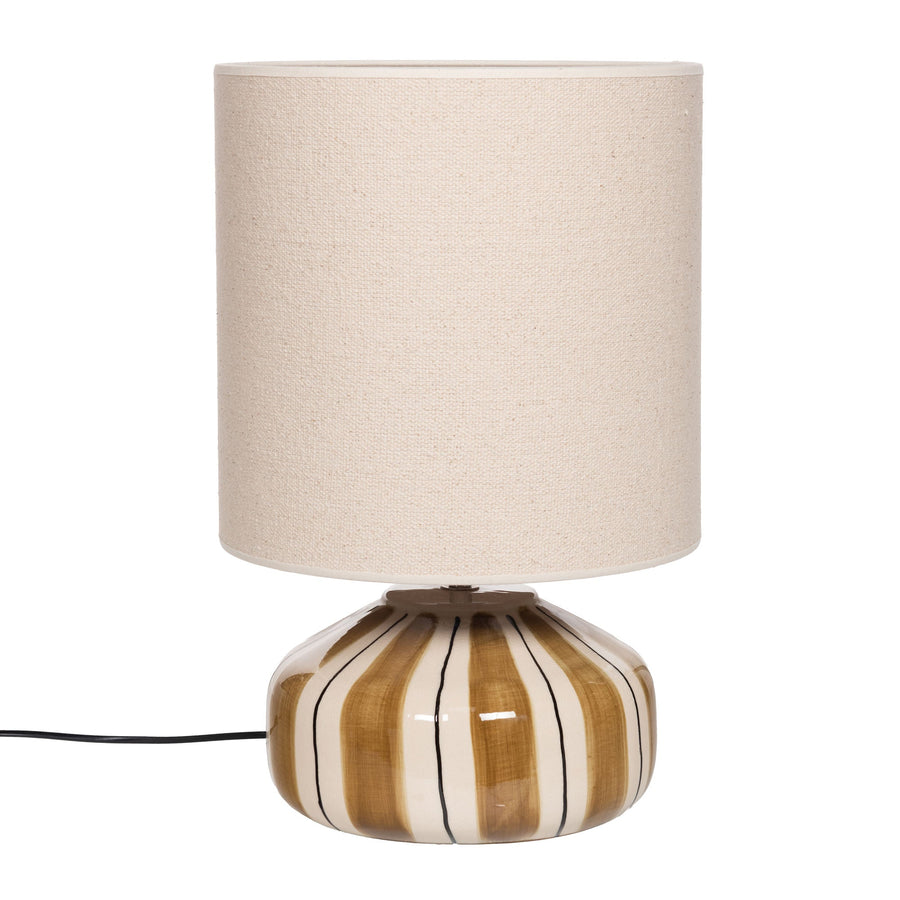 Grace Table Lamp in Brown with Cotton Shade