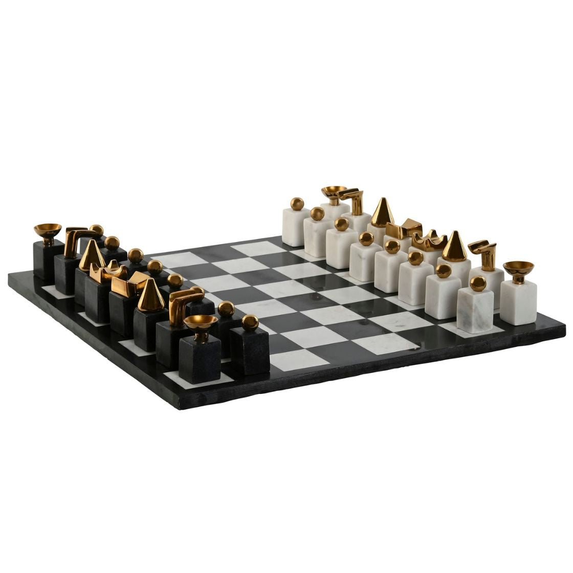 Granite Base Modern Chess Game - Elegant Strategy Set