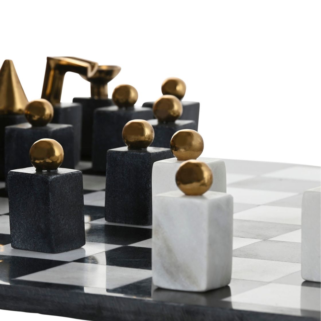Granite Base Modern Chess Game - LUXONAS