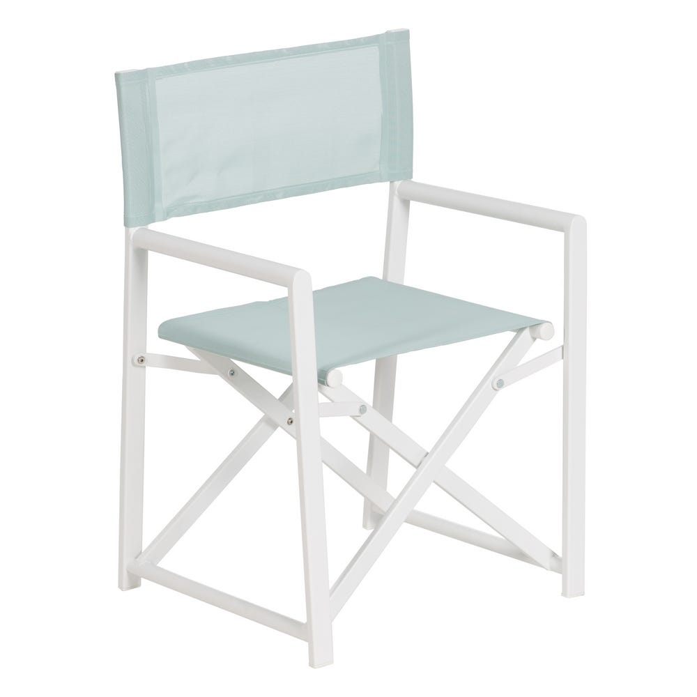 Green and White Director's Chair, 56 x 53 x 84 cm