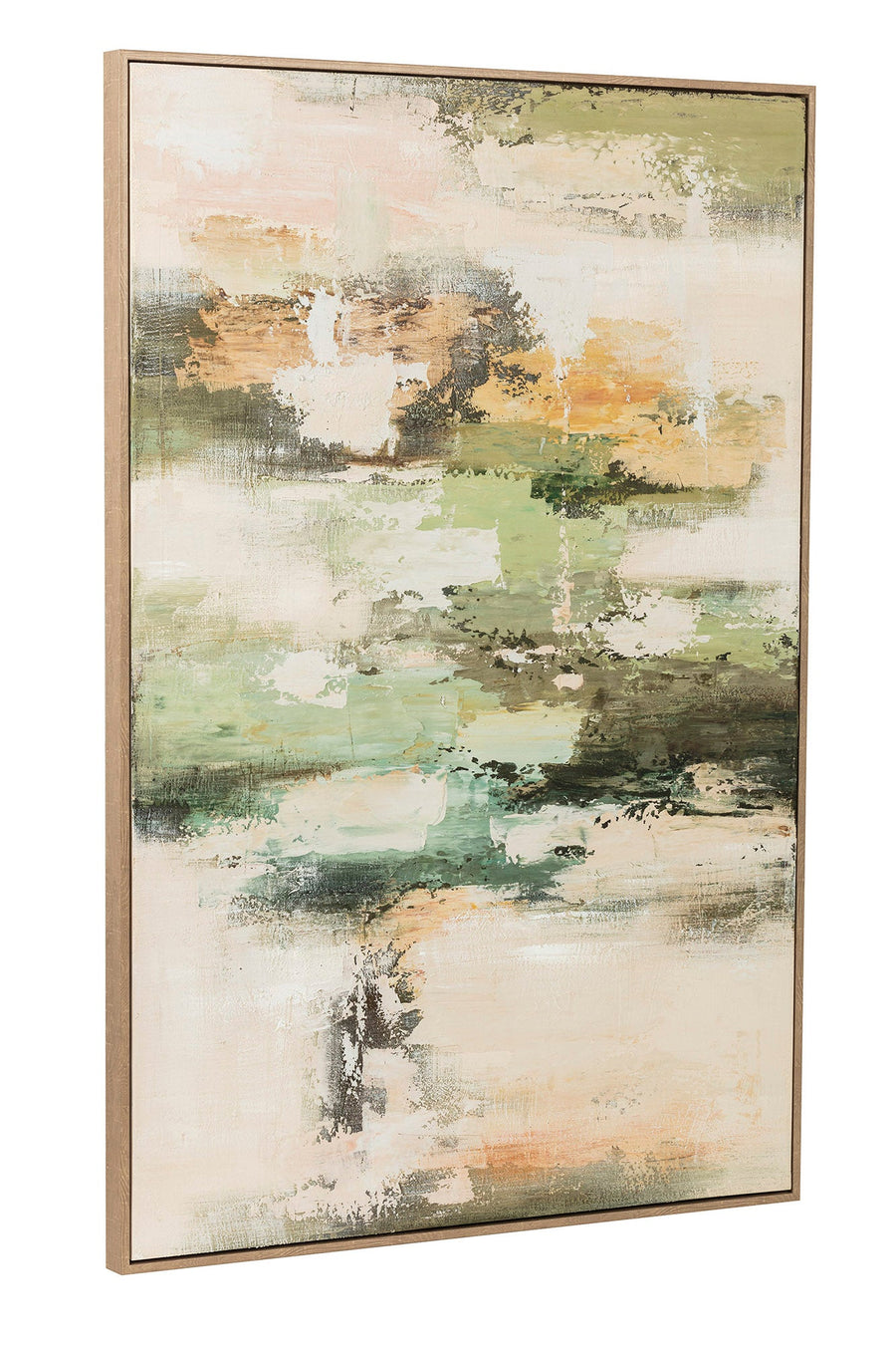Green Blush Hand Painted Abstract Canvas Wall Art