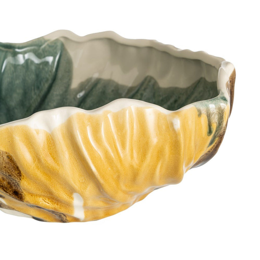 Green & Brown Ceramic Centrepiece Bowl