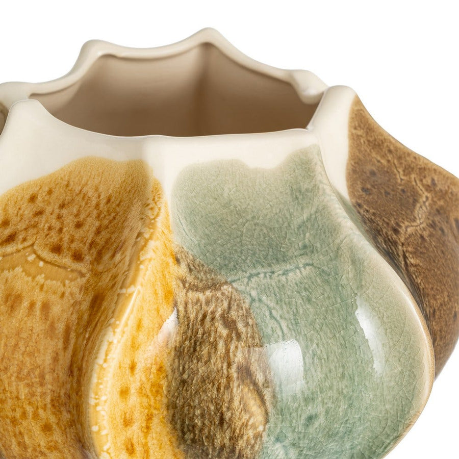 Green & Brown Ceramic Vase