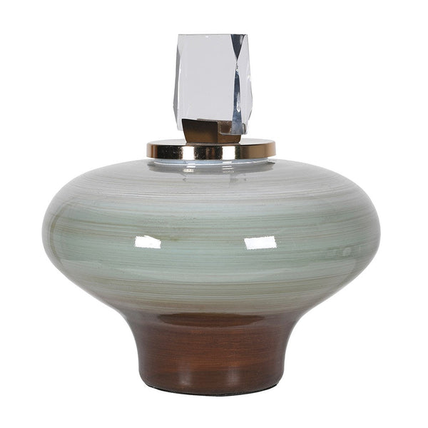 Green & Brown Large Jewel Lidded Jar