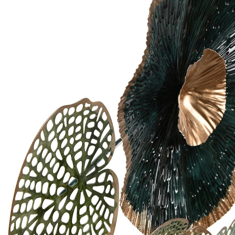 Green & Brown Leaves Metal Wall Art