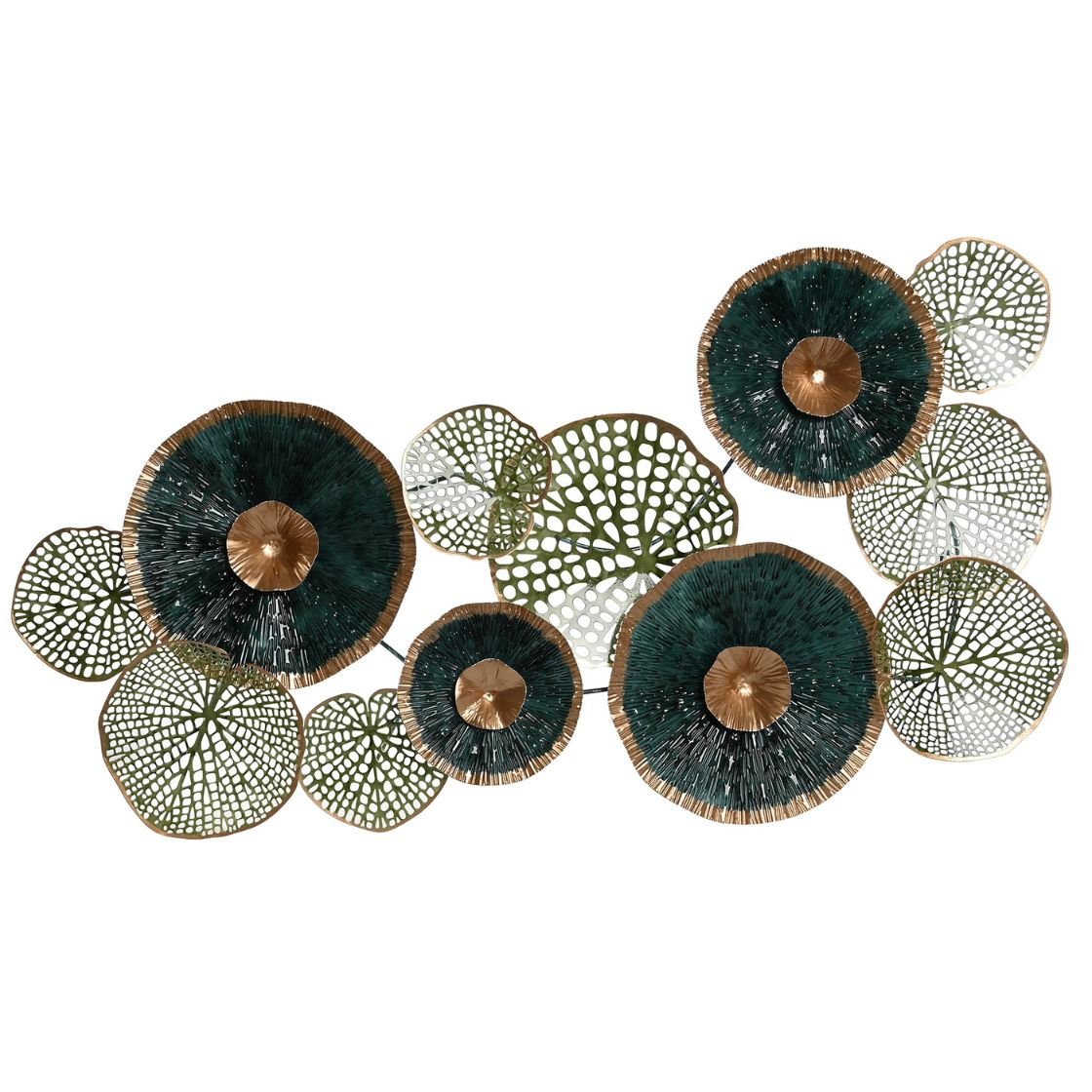 Green & Brown Leaves Metal Wall Art