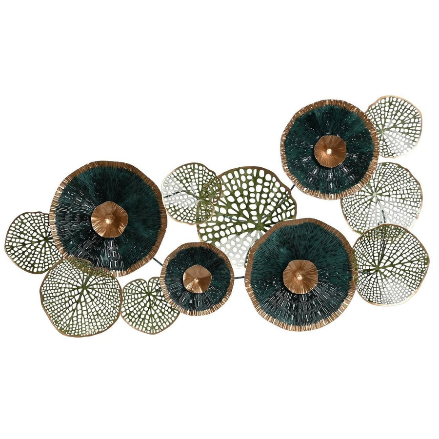 Green & Brown Leaves Metal Wall Art