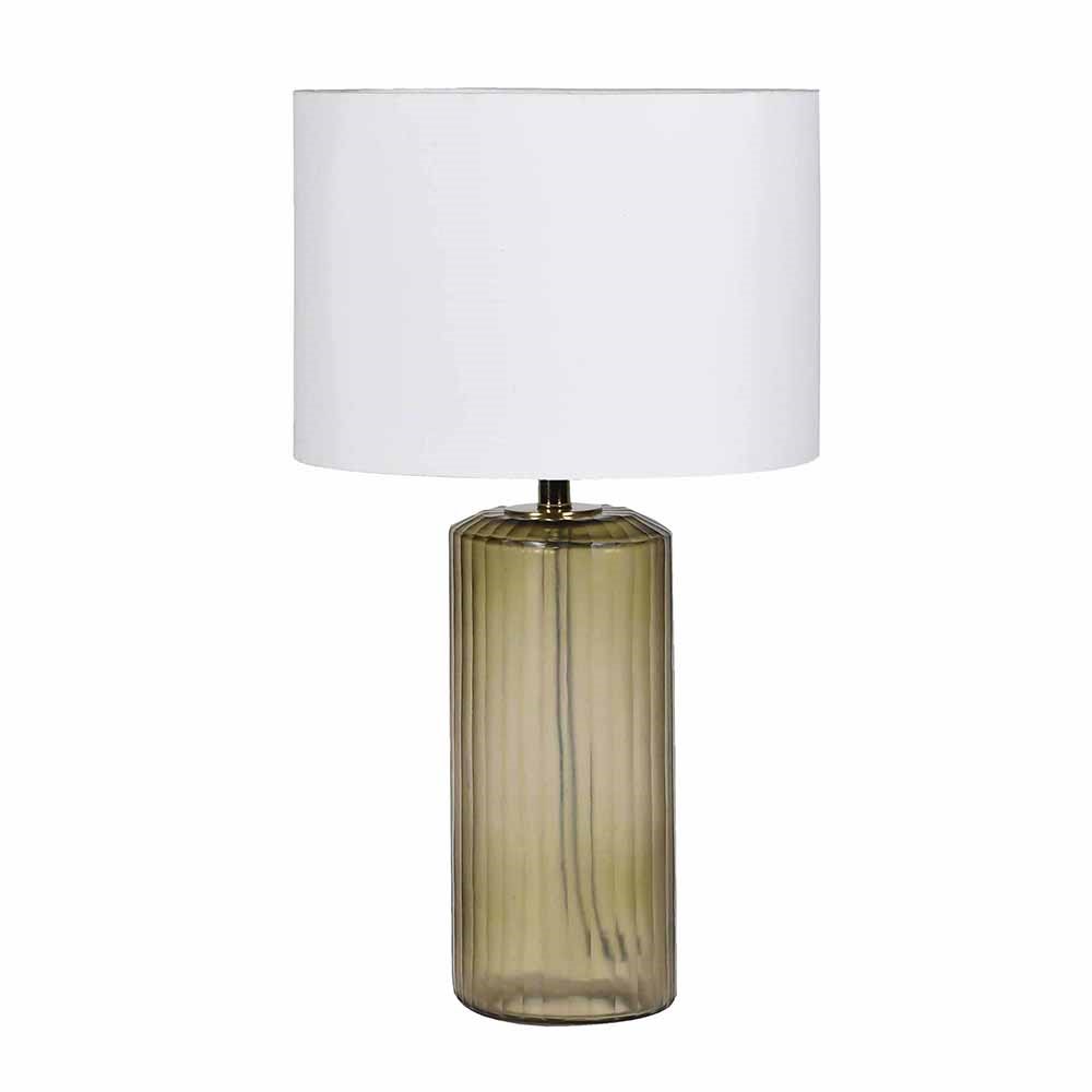 Green Glass Base Table Lamp - LUXONAS