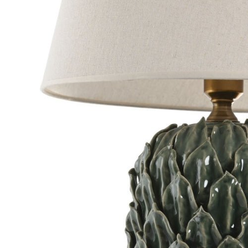 Green Leaves Ceramic Lamp - LUXONAS