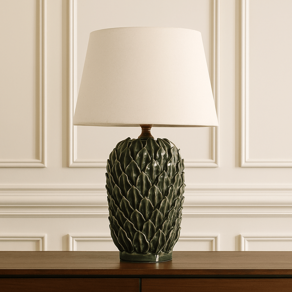 Green Leaves Ceramic Lamp - LUXONAS